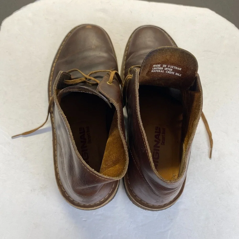 CLARKS Originals Desert Boot Brown‎ Leather Men's Size 10,Comfort,Ankle
